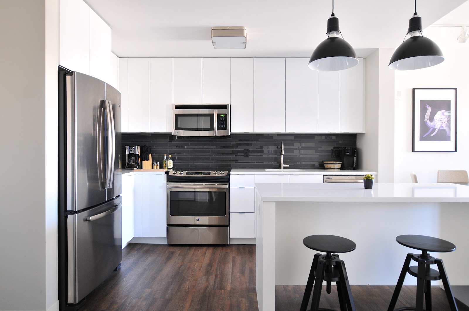 Kitchen appliance circuits and lighting on a full fit-out.